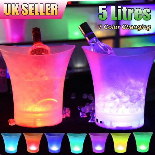 Led glowing ice bucket - led, wine