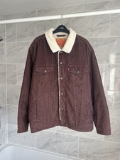 Levi’s Mens Cord Corduroy Sherpa Jacket - Relaxed Large - Wine Red / Burgundy