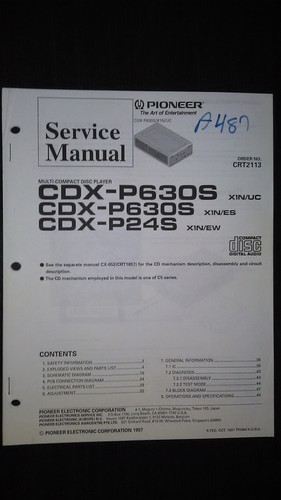 Pioneer cdx p630s p24s service - pioneer, cdx-p630s