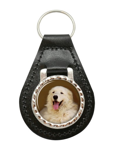 Kuvasz dog leather - leather, fob