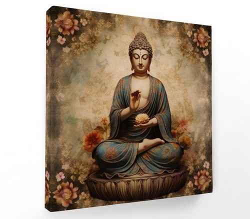 Beautiful floral buddha square - floral,