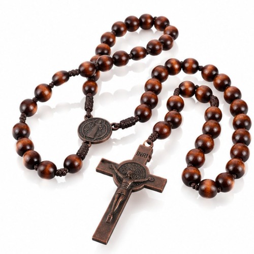 Wooden rosary cross handmade - wooden,