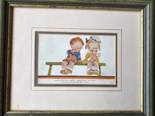 Pair vintage framed mabel - framed,