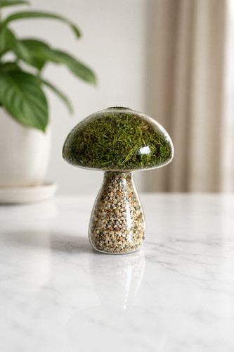 Woodland moss glass mushroom - moss,