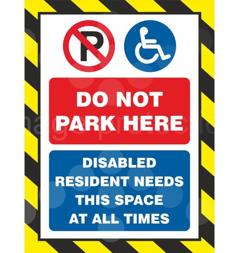 Not park here - here, disabled