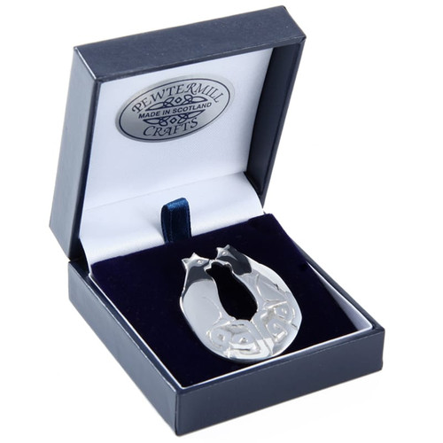 Celtic kissing foxes pewter - kissing,