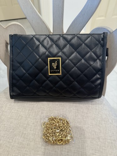 Younique black make quilted - black,