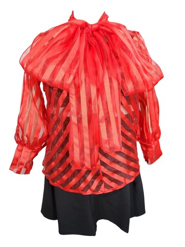 Sheer red diagonal stripe - sheer,
