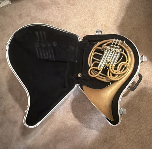 Gold brass french horn - brass,