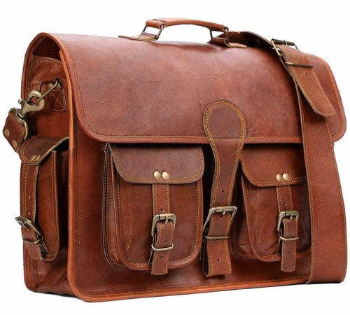 Bag leather laptop - bag, vintage