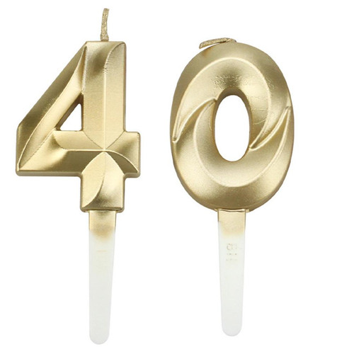 Gold number candle 40th - number, 40