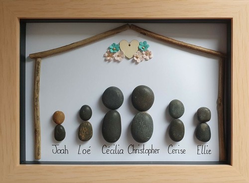 Personalised pebble art hand - personalised, art,