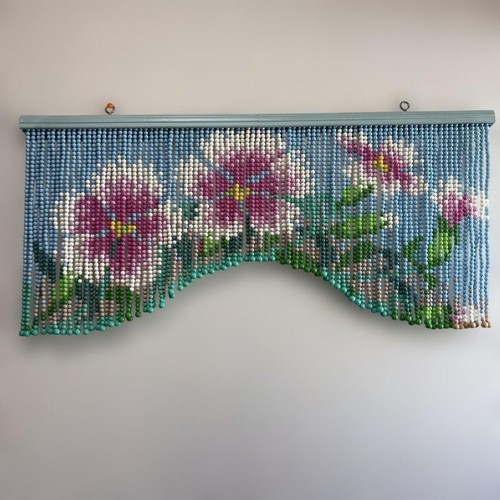 Vintage japanese beaded noren - vintage,