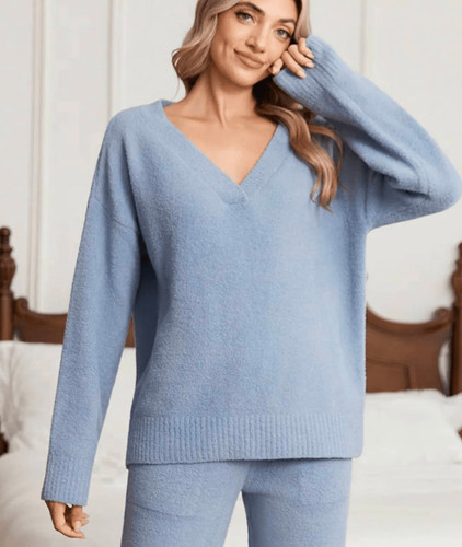 Snuggle sac blue neck - v,
