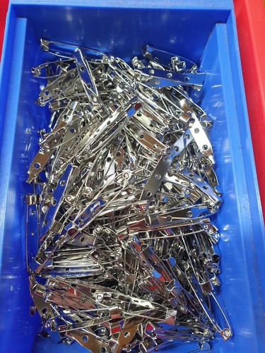 Chrome steel brooch back pins - chrome,
