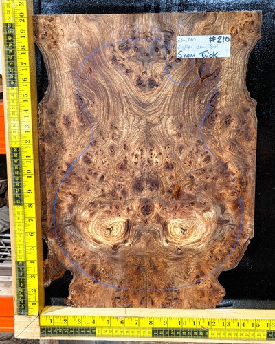 Elm burl guitar - top, set