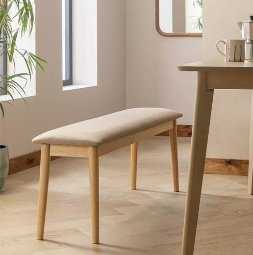 Skandi wooden dining bench oak - wooden,