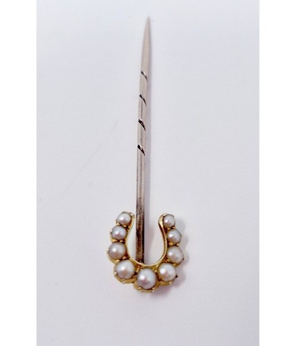 15ct gold seed pearl horseshoe - seed,