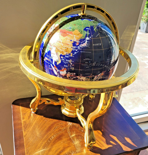 Large gemstone globe lapis - gemstone,