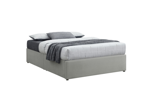 Grey velvet bed - grey, divan