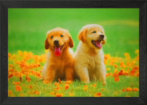 Labrador puppies framed wall - labrador,