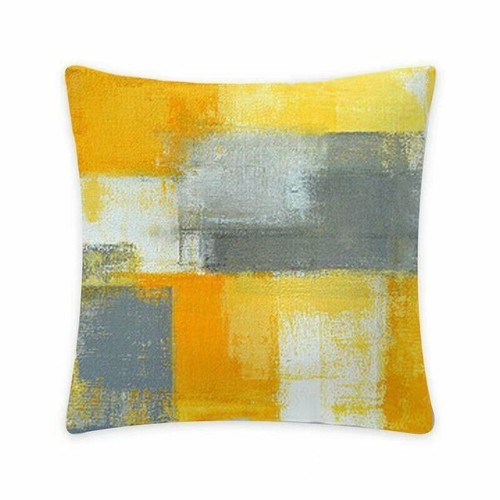 Yellow geometric cushion - yellow, cover