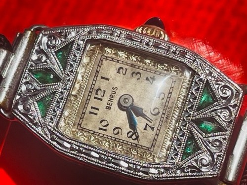 1920 benrus emerald art deco - emerald,