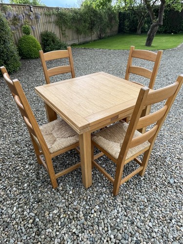 Oak dining table and chairs - dining,