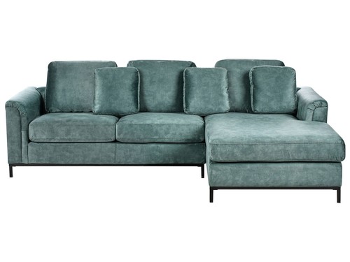 Left hand velvet corner sofa - left,