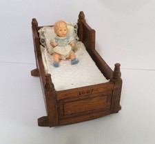 Nice carved wooden - crib, &