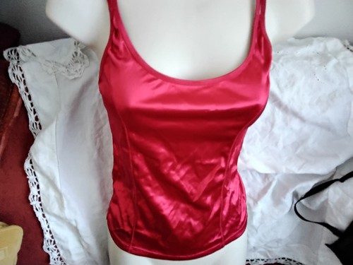 Red vest top satin - red, by