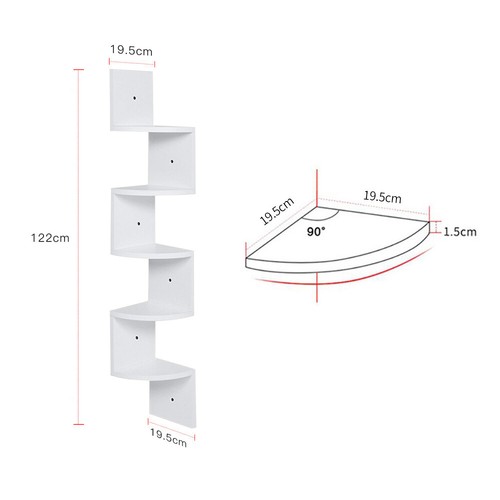 Tier floating corner - 5, shelves