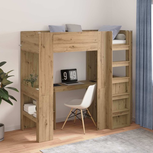 Loft bed frame with desk - loft,