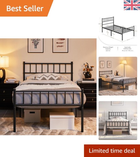 Robust 3ft black metal - black, bed