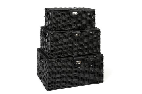 Storage basket hamper black - storage,