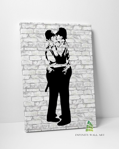 Banksy kissing coppers - banksy,