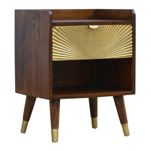 Bedside table solid wood brown - bedside,