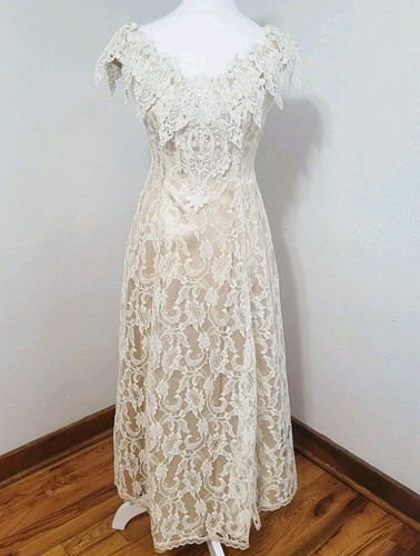 Vtg lace wedding dress parry - vtg,
