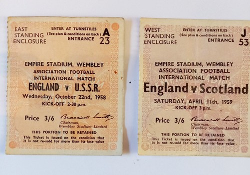 Wembley tickets 1958 1959 - &,