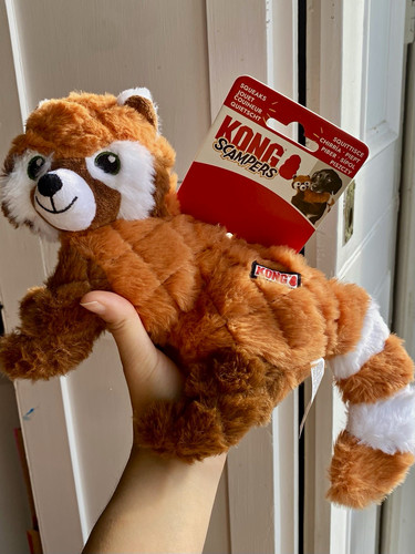 Kong scampers red panda - red, plush