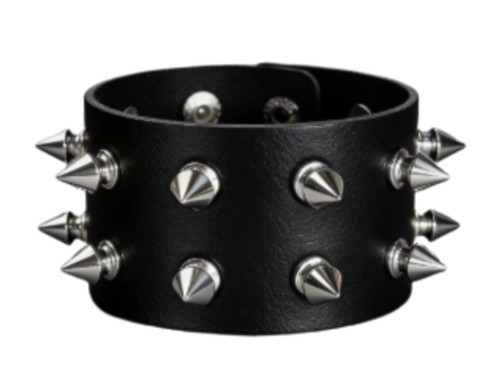 Row black silver spike - row, &