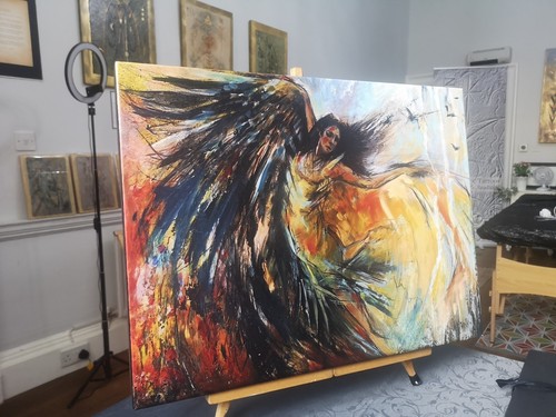 Raven angel spiritual painting - angel,