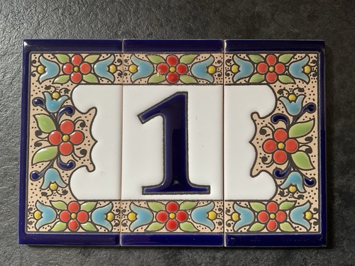 Spanish house number tiles set - house,