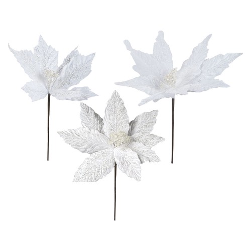 Glitter flower picks christmas - flower,