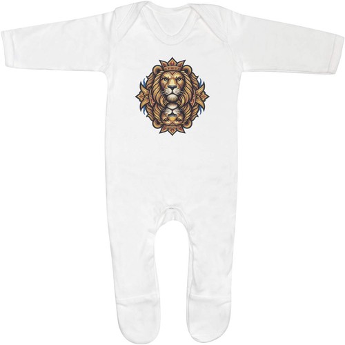 Lion emblem baby sleepsuit - baby,