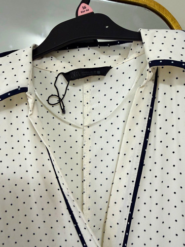 Zara white black polka - white,