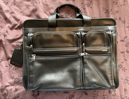 Tumi leather briefcase laptop - tumi,