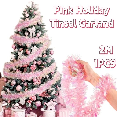 Pink tinsel christmas - 2m,