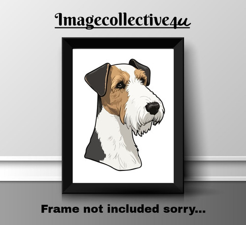 Fox terrier pet dog print - pet,