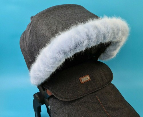 Luxury faux fur pram hood - faux,